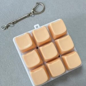 9-Key Mechanical Keyboard Clicker Keychain - Butter Orange - No Light