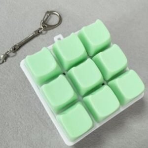 9-Key Mechanical Keyboard Clicker Keychain - Mint Green - No Light