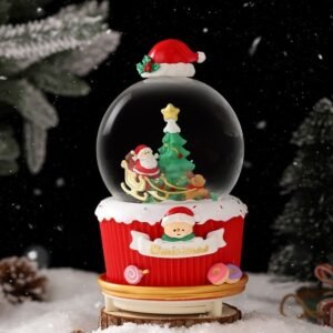 Christmas Crystal Ball Snow Globe - Santa Sleigh