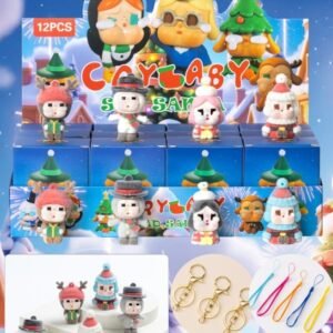 Christmas Flocked Figure Blind Box - 12-Pack Style B