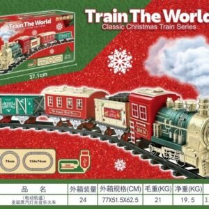 Christmas Steam Train Set with Lights, Music & Smoke - Electric Rechargeable - Style 1