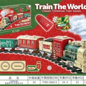 Christmas Steam Train Set with Lights, Music & Smoke - Remote Control Rechargeable - Style 1