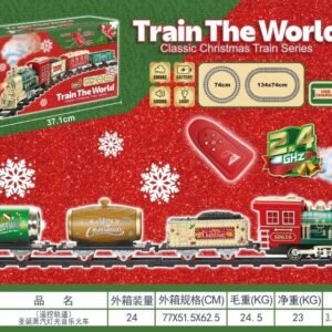 Christmas Steam Train Set with Lights, Music & Smoke - Remote Control Rechargeable - Style 2
