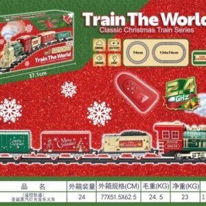 Christmas Steam Train Set with Lights, Music & Smoke - Remote Control Rechargeable - Style 3