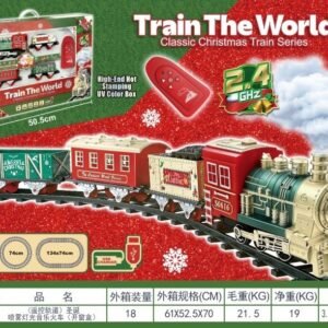Christmas Steam Train Set with Lights, Music & Smoke - Remote Control Spray - Style 2