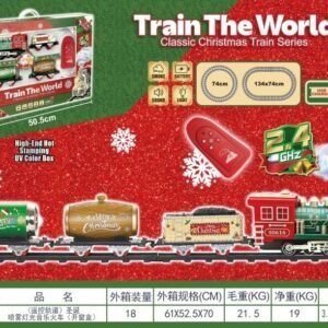 Christmas Steam Train Set with Lights, Music & Smoke - Remote Control Spray - Style 3