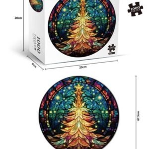 Christmas Tree Round Jigsaw Puzzle