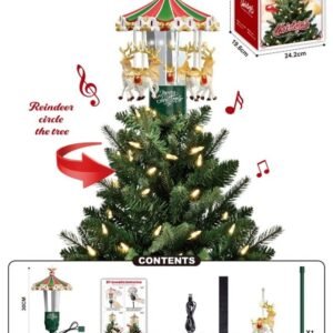 Christmas Tree Spinning Reindeer Carousel