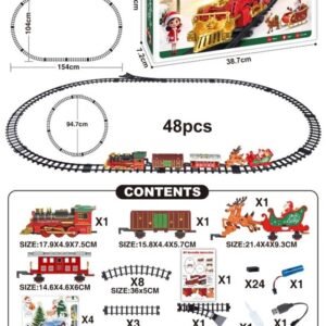 Classic Christmas Electric Train Set - 48 pcs