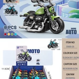 Inertia Toy Motorcycle with Lights & Sound - Green Cruiser