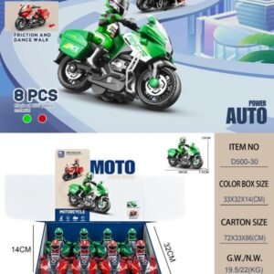 Inertia Toy Motorcycle with Lights & Sound - Green Sport Bike