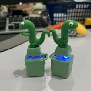 Light-Up Animal Button Clicker Keychain - Lizard (Coin Battery)