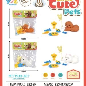 Little Cute Pets Play Set - 11 pcs Pet Set