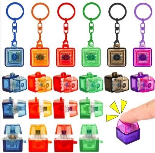 Mini Arcade Button Clicker Keychain