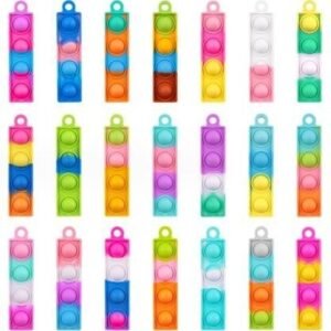 Pop It Bubble Fidget - Striped Keychain
