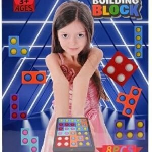 Pop It Tetris Building Block Puzzle - Hard Plastic + TPR Bubble Board (8 pcs)