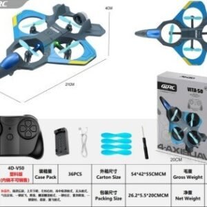 RC Fighter Jet Quadcopter - Plastic Blue