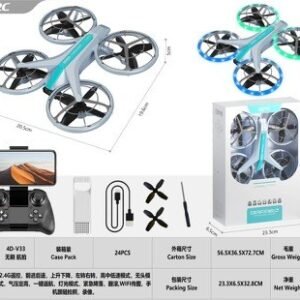RC Quadcopter Drone with Propeller Guards - Brushless Camera 0.3MP
