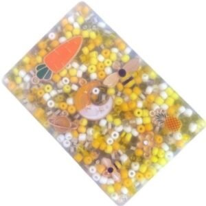Resin Thread Peeling Sensory Toy 9 x 6 cm - Yellow Bead Charm
