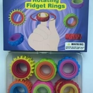 Rotating Sensory Fidget Rings - 12 pcs - Storage Box + Color Box
