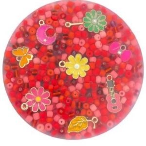 Round Resin Peeling Sensory Toy 8.5 cm - Red Metal Bead