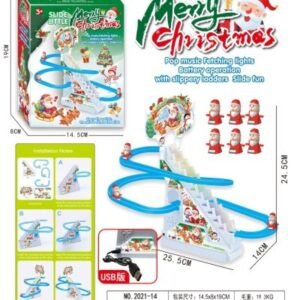 Santa Climbing Stairs Electric Toy - 6-Piece USB