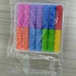 Silicone Sensory Pen Caps - 14 pcs - Plastic Box
