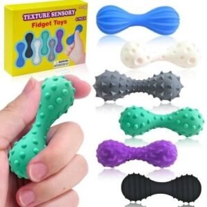 Textured Dumbbell Sensory Fidget (6 pcs) - Mixed Colors - Color Box