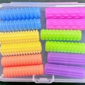 Textured Sensory Pencil Grips - 12 pcs - Storage Box