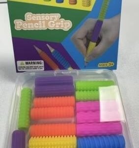 Textured Sensory Pencil Grips - 18 pcs - Storage Box + Color Box